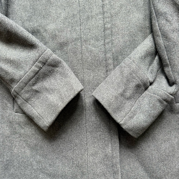 London Fog Charcoal Pea Trench Coat Size M Wool Blend Winter Cozy Warm - Picture 7 of 14